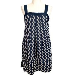 Anthropologie Maeve Dessau Linen Dress with Horizontal Pleated Skirt sz 0
